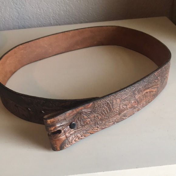 Vintage Leather Nature Embellished Belt - Picture 3 of 7